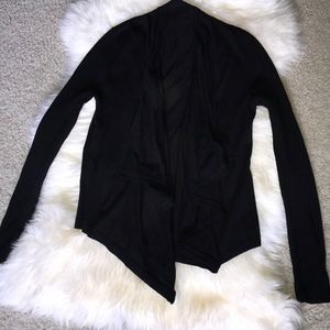 Drape front merino cardigan